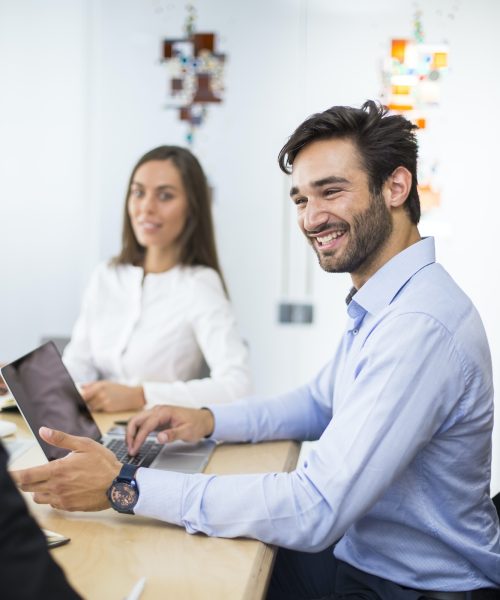 Young business team working in modern office